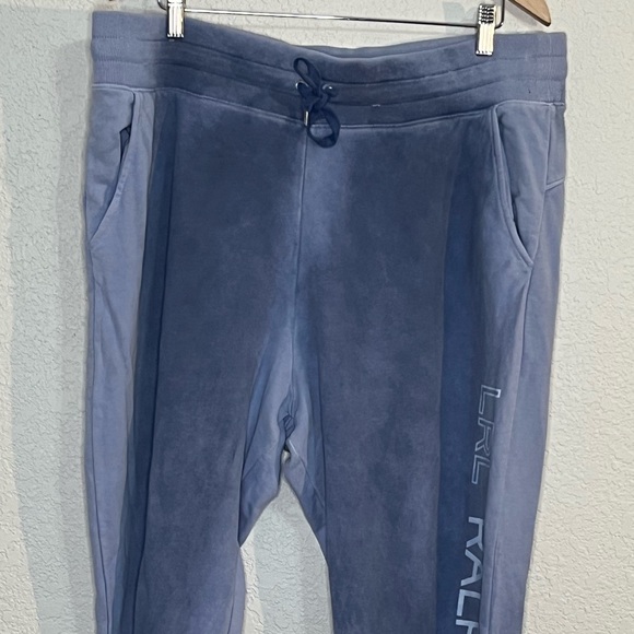 Lauren Ralph Lauren blue logo down leg joggers with pockets Athlesiure Casual - Picture 2 of 9